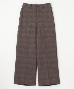 ANY 【ウエストゴム/リントラク加工/裏起毛/ストレッチ】シークレットウォーム　ワイドパンツ ブラウンチェック