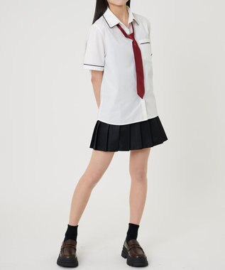 WEGO 【SCHOOLITEM】スクールパイピングシャツS/S ホワイト