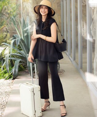 組曲 S 【接触冷感・吸湿・UVカット】ジョーゼットジャージー ジレ ブラック系