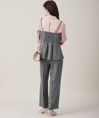 ANY SIS L 【洗える】ビスチェ & ワイドパンツ セット グレー