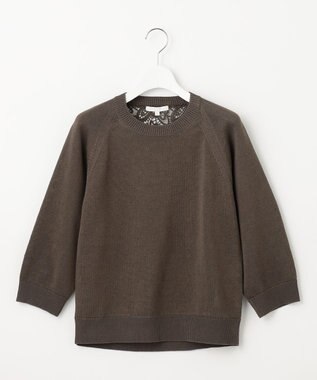 自由区 S 【洗える】レースコンビニット プルオーバー カーキ