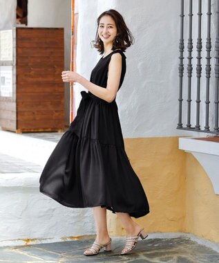 洗える 2way 大人可愛い マキシ丈ノースリーブティアードワンピース Tiaclasse ファッション通販 公式通販 オンワード クローゼット