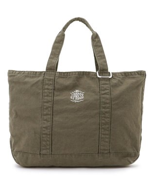 J.PRESS MEN コットンキャンバス オーバルトートバッグ カーキ系