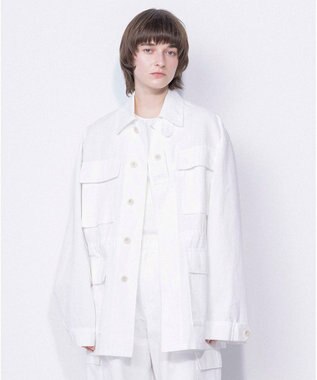 NAVE 【ReNAVE・セットアップ可/洗える】コットンリネンカルゼ ジャケット ホワイト系