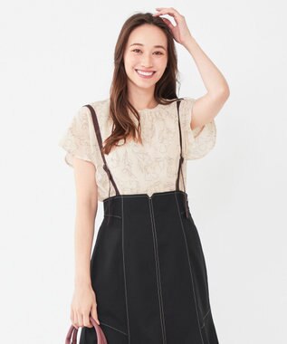 ANY SIS 【洗える】シフォンプリント ブラウス アイボリー