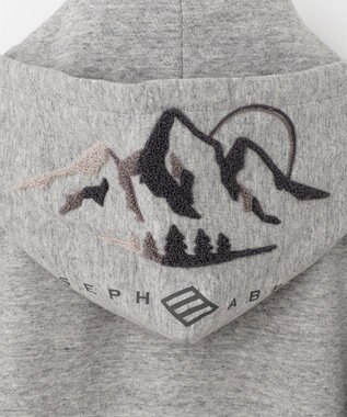 JOSEPH ABBOUD MOUNTAIN 【UNISEX】OGパイルエンブロイダイリー パーカー ライトグレー系
