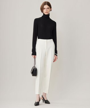 ICB L 【洗える】リヨセルカシミヤスムース ハイネックカットソー ブラック系