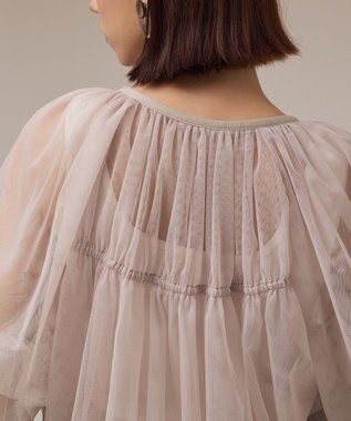 GRACE CONTINENTAL チュールシアーブルゾン ベージュ