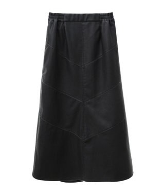 Green Parks ■ESCAR ヴィンテージ調エコレザースカート Black