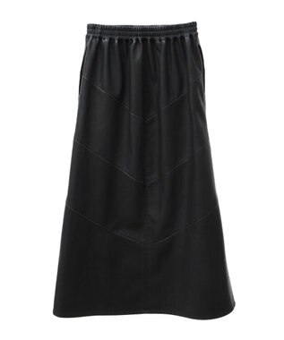 Green Parks ■ESCAR ヴィンテージ調エコレザースカート Black