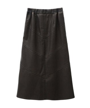 Green Parks ■ESCAR ヴィンテージ調エコレザースカート Brown