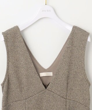ANY SIS 【洗える】カットツイード ジャンパースカート ベージュ