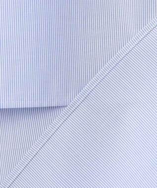 ICB 【洗える】 クリーンブロード クロップドブラウス ブルーストライプ系