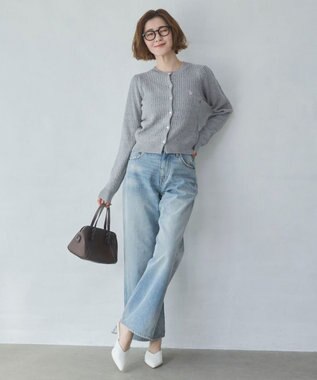 WEGO 【26年春新作】別注USPOLOケーブルニットカーデ グレー