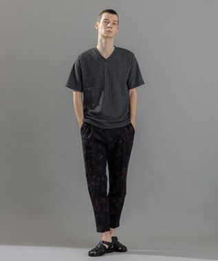 JOSEPH HOMME 新素材【清涼感】メランジクロスジャージー　Vネック半袖カットソー ブラック系