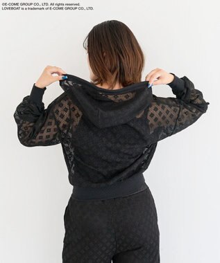 Green Parks ■ＬＯＶＥＢＯＡＴ　フラワーメッシュパーカー Black