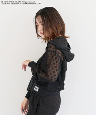 Green Parks ■ＬＯＶＥＢＯＡＴ　フラワーメッシュパーカー Black