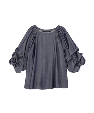 YECCA VECCA ホイップスリーブブラウス Navy