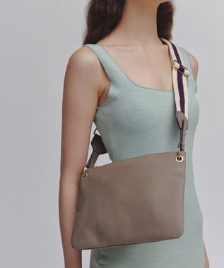 TOPKAPI 【TREASURE TOPKAPI】ストライプベルト・レザー2wayショルダーバッグ グレージュ