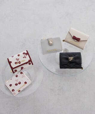 Maison de FLEUR キルティングFリボンウォレット Black