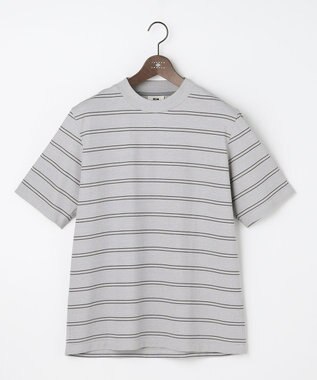 JOSEPH ABBOUD 【エコ素材和紙使用・日本素材を日本縫製 ・軽量・通気性】和紙フライスボーダーＴシャツ ライトグレー系2