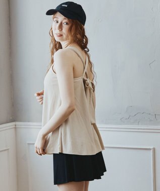 San-ai Resort（三愛水着楽園） WEB限定商品　タンキニキュロパンセット水着　9M・11L　【San-ai Resort（サンアイリゾート）】 ベージュ×ブラック