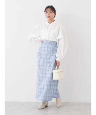 earth music&ecology 袖タックブラウス Off White