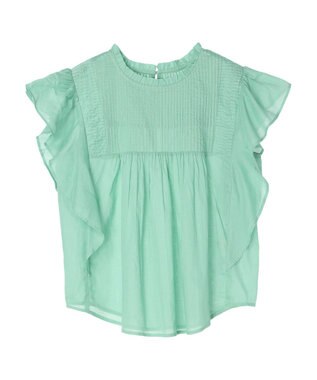 earth music&ecology コットンボイルフリルブラウス Mint