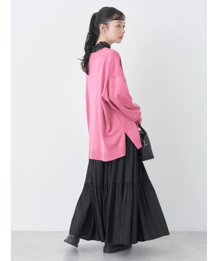 earth music&ecology サイドスリットルーズＶネックカーディガン Pink