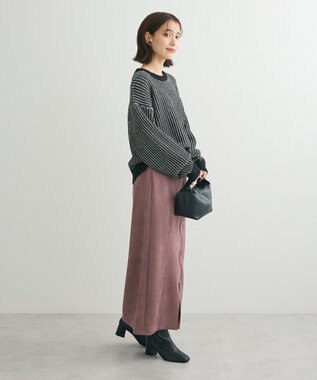 Green Parks ・ＥＬＥＮＣＡＲＥ　ＤＵＥ　タック編バイカラーニット Black