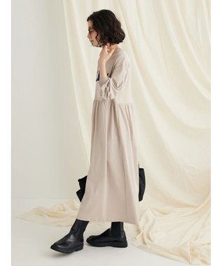 CRAFT STANDARD BOUTIQUE ウ゛ィンテージ風天竺　フロッキークラックＰＴ　ＯＰ　 Gray Beige