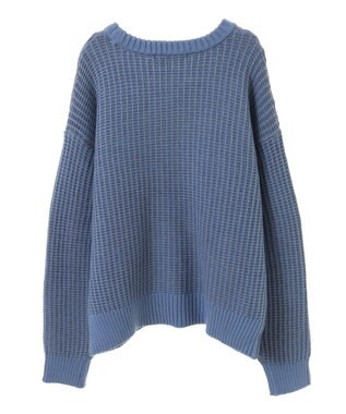 Green Parks ・ＥＬＥＮＣＡＲＥ　ＤＵＥ　タック編バイカラーニット Blue