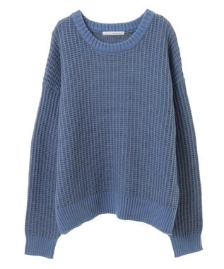 Green Parks ・ＥＬＥＮＣＡＲＥ　ＤＵＥ　タック編バイカラーニット Blue