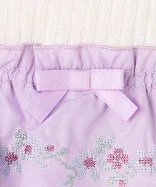 組曲 KIDS  【90-100㎝】 クロスステッチオフショルトップス ラベンダー