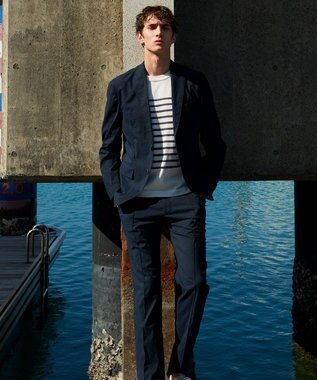 JOSEPH ABBOUD 【清涼感/ストレッチ/洗える】クールスキン ボーダーT ニット ホワイト系2