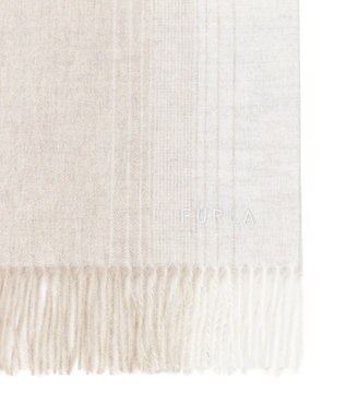 MOONBAT FURLA(フルラ）ウール100％ オンブレー チェックマフラー オフホワイト