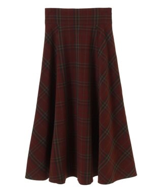 earth music&ecology バックレースアップチェックスカート Bordeaux