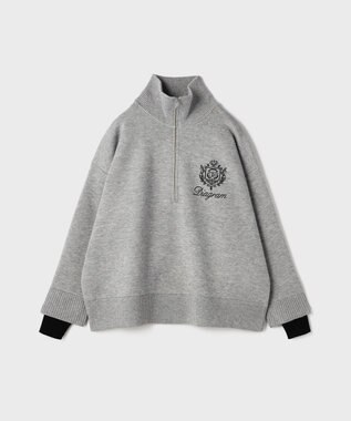 GRACE CONTINENTAL ハーフジップニットトップ グレー