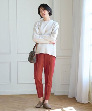 ANY any HEAT テーパードパンツ テラコッタ