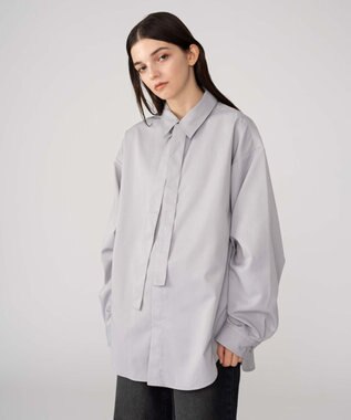 WEGO 【ユニセックス着用ITEM/MLサイズ展開】TRボウタイシャツ（LS） グレー