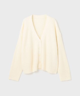 GRACE CONTINENTAL フェザールーズニットカーディガン ホワイト