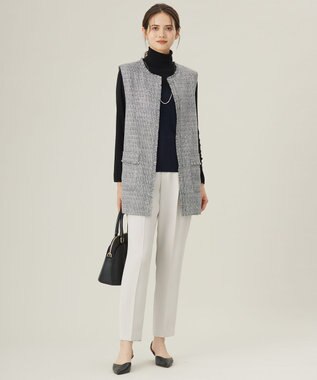 自由区 【カタログ掲載・セットアップ対応】ライトミックスツイード ジレ モノトーン