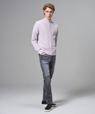 JOSEPH HOMME 【新柄】シルクバルキー　ハイネックジップアップニット ライラック系