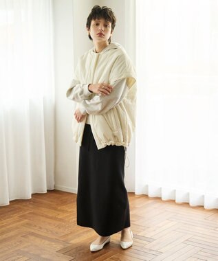 #Newans 【洗える】ナローシルエットニットスカート ブラック