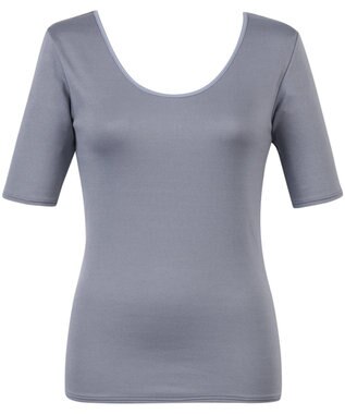 Wing あったかインナー 綿100％(肌側) 軽い シルクプロテイン加工 5分袖 半袖 秋 冬 EL2550 ウイング／ワコール グレー