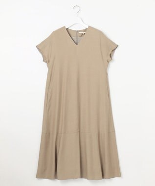 自由区 【XSサイズ~/洗える】キュプラリネンシャンタン ワンピース ベージュ系