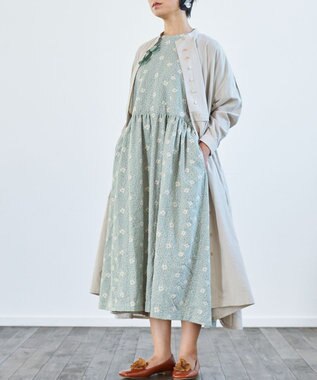 muuc 【手刺繍のような刺繍が美しい】ハイドランジア ドレス ブルー