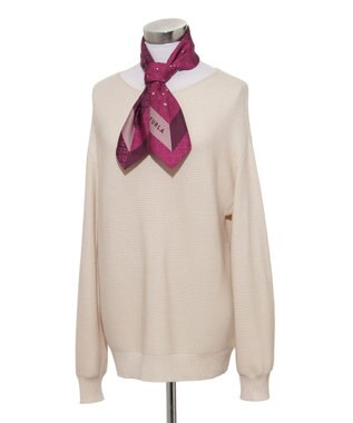 MOONBAT FURLA(フルラ)シルクツイル アーチロゴ スカーフ 65cm×65cm ワイン