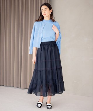 組曲 【2SET・WEB限定】編地ニット ツインセット サックスブルー系