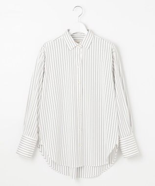 自由区 【洗える】ストレッチシャーティング ベーシック シャツ アイボリー系1